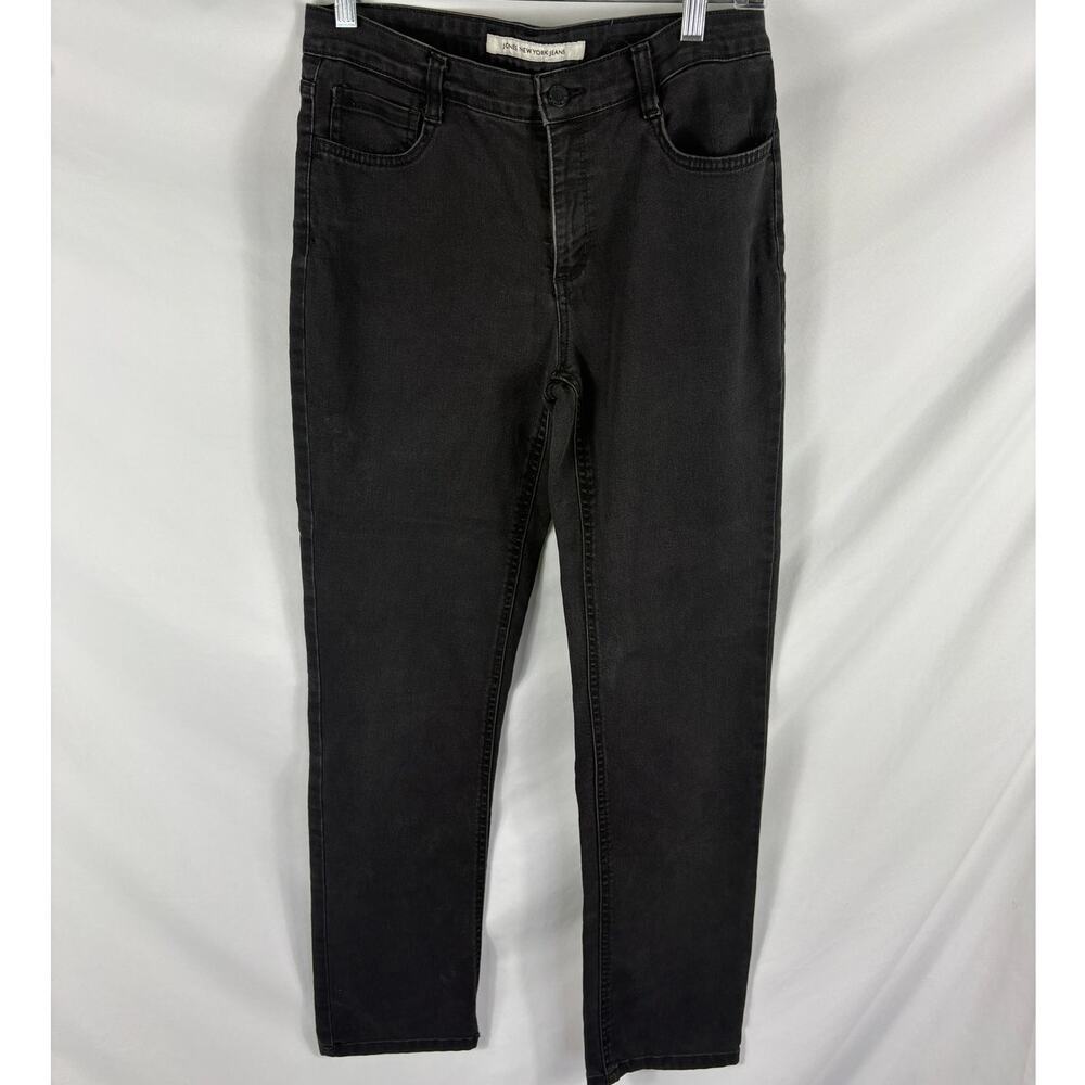 Jones New York Jeans Lexington Classic Stretch Straight Jeans Black Size 8